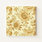 Bridesmaid Yellow Sunflower Floral Square Notebook Notitieboek (Achterkant)