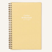 Bridesmaid Yellow Typographic Notebook Notitieboek (Voorkant)
