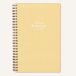 Bridesmaid Yellow Typographic Notebook Notitieboek