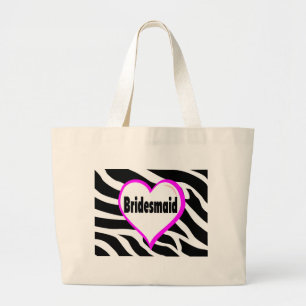 Bridesmaid Zebra Stripes Grote Tote Bag