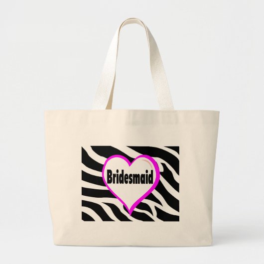 Bridesmaid Zebra Stripes Grote Tote Bag (Voorkant)