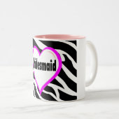 Bridesmaid Zebra Stripes Tweekleurige Koffiemok (Voorkant rechts)