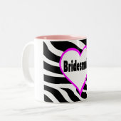 Bridesmaid Zebra Stripes Tweekleurige Koffiemok (Voorkant links)