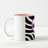 Bridesmaid Zebra Stripes Tweekleurige Koffiemok (Links)