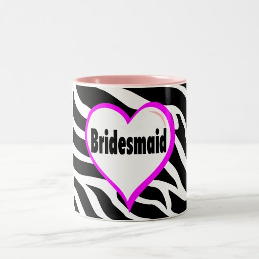 Bridesmaid Zebra Stripes Tweekleurige Koffiemok (Center)