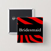 Bridesmaid Zebra Wedding Button (Voorkant /achterkant)