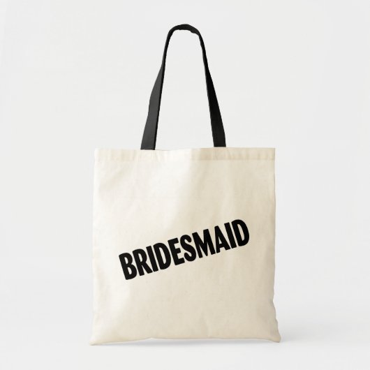 Bridesmaid (zwart) tote bag (Voorkant)