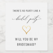 Bridesmaïdaal voorstel Wijnlabel Wijn Etiket (Enkel label)