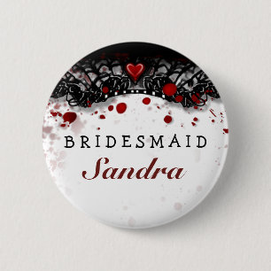 Bridesmaïde Button Bloedplaatje Halloween bruilof