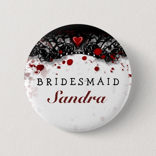 Bridesmaïde Button Bloedplaatje Halloween bruiloft (Voorkant)