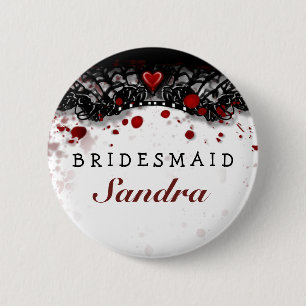 Bridesmaïde Button Bloedplaatje Halloween bruiloft