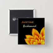 Bridesmaïde Button Warm Oranje Flower Wedding (Voorkant /achterkant)