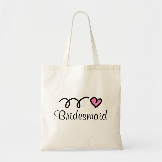 Bridesmaïde canvas tas met schattig hart (Voorkant)