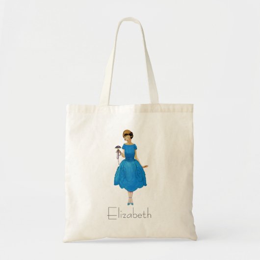Bridesmaïde Canvas tassen,  pooiblauw Tote Bag (Voorkant)