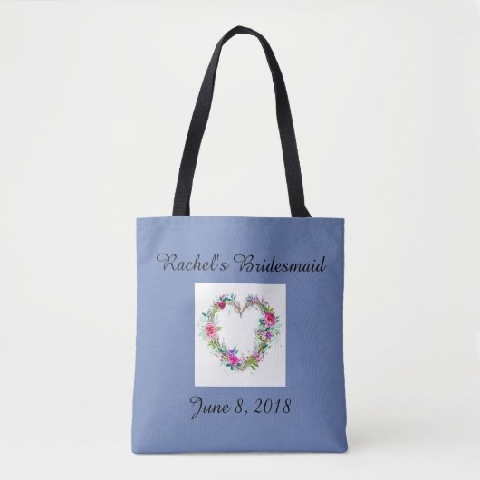 Bridesmaïde florale canvas tas (Voorkant)