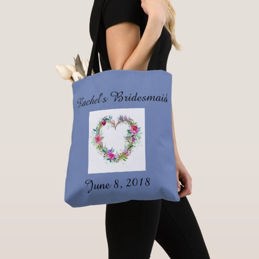 Bridesmaïde florale canvas tas (Dichtbij)