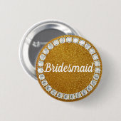 Bridesmaïde goudneushoorn bg ronde button 5,7 cm (Voorkant /achterkant)