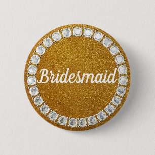 Bridesmaïde goudneushoorn bg ronde button 5,7 cm