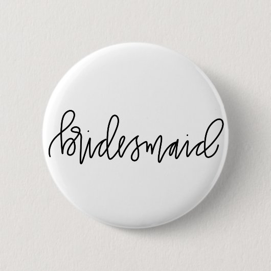 Bridesmaïde kalligrafie 2¼-inch ronde Button (Voorkant)