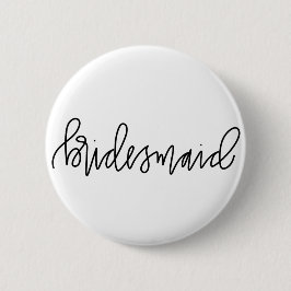 Bridesmaïde kalligrafie 2¼-inch ronde Button