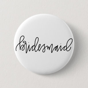 Bridesmaïde kalligrafie 2¼-inch ronde Button