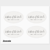 Bridesmaïde kalligrafie Besties van de Bride  Ovale Sticker (Vel)