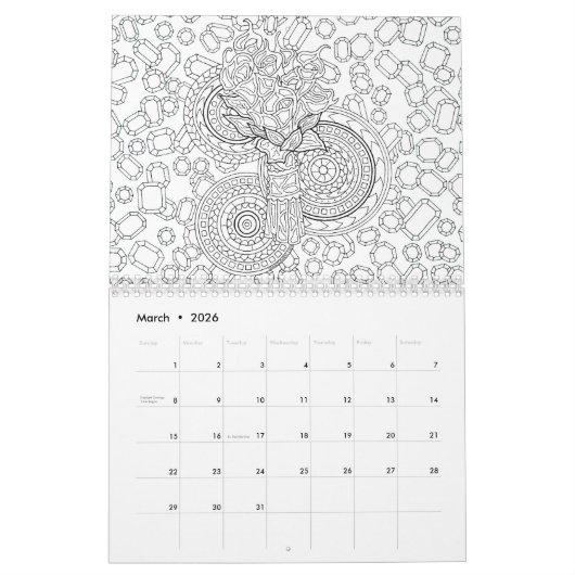 Bridesmaïde kleur van de bruiloft op persoonlijke  kalender (Mar 2026)