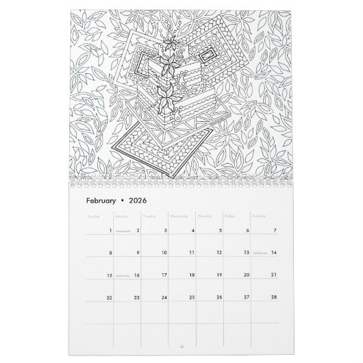 Bridesmaïde kleur van de bruiloft op persoonlijke  kalender (Feb 2026)