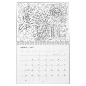 Bridesmaïde kleur van de bruiloft op persoonlijke  kalender (Jan 2027)