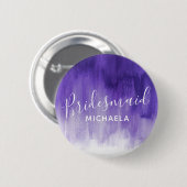Bridesmaïde paarse abstracte huwelijkspeld ronde button 5,7 cm (Voorkant /achterkant)