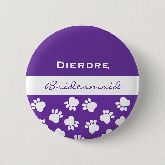 Bridesmaïde Paarse verfdrukken t/m V12 Ronde Button 5,7 Cm (Voorkant)