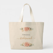 Bridesmaïde roos goudbloem grote tote bag (Achterkant)