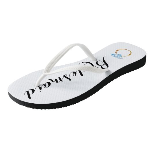 Bridesmaïde Teenslippers met Diamond Ring (Schuin)