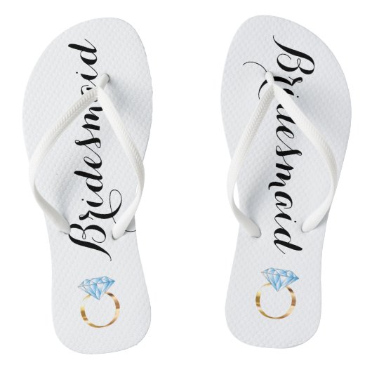Bridesmaïde Teenslippers met Diamond Ring (Voetbed)