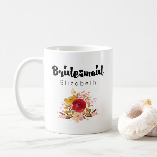 Bridesmaïde - Waterverf Bloemboksen Bouquet Weddin Koffiemok (Met donut)