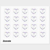 Bridesmaïde Waterverf Floral Heart in Paars  Vierkante Sticker (Vel)