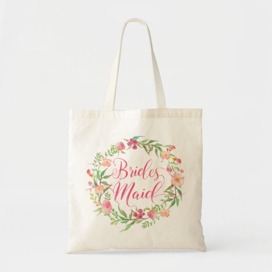 Bridesmaïde Waterverf Floral Wreath3 Tote Bag (Voorkant)