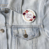 Bridesmaïde waterverkleurde bloemkolen grof goud ronde button 5,7 cm (In situ)