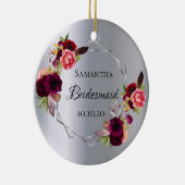 Bridesmaïde zilverbloemalen bruidegant keramisch ornament (Rechts)