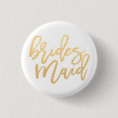 Bridesmaïdekalligrafie Ronde Button 3,2 Cm (Voorkant)