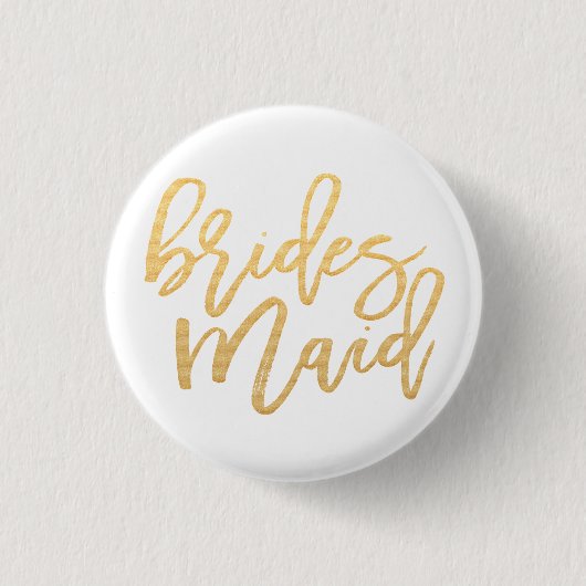 Bridesmaïdekalligrafie Ronde Button 3,2 Cm (Voorkant)