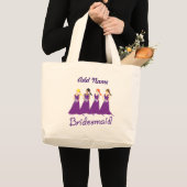 Bridesmaïden in Paars Grote Tote Bag (Voorkant (product))