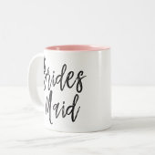 Bridesmaids | Aangepaste bruiloft in Script-stijl Tweekleurige Koffiemok (Voorkant links)