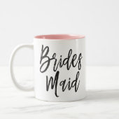 Bridesmaids | Aangepaste bruiloft in Script-stijl Tweekleurige Koffiemok (Links)