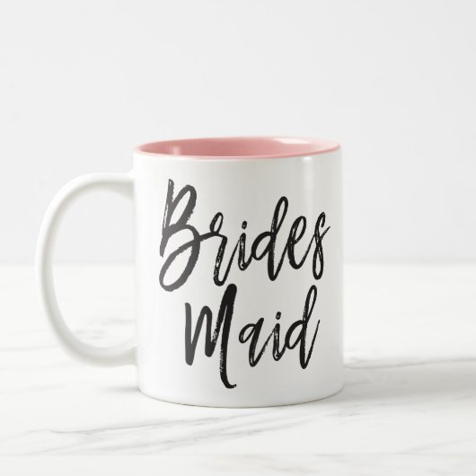 Bridesmaids | Aangepaste bruiloft in Script-stijl Tweekleurige Koffiemok (Links)