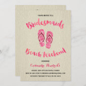 Bridesmaids Beach Weekend met Pink Faux Glitter Kaart (Voorkant / Achterkant)