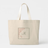 Bridesmaid's Blush Floral Sage Green Monogram Grote Tote Bag (Achterkant)