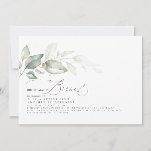 Bridesmaids Brunch Dreamweaver Greenery Vrijgezell Kaart (Voorkant)