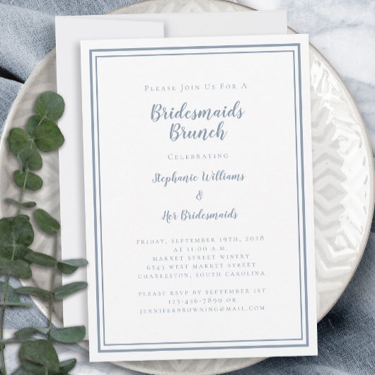 Bridesmaids Brunch Vrijgezellenfeest Modern Dusty  Kaart