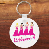 Bridesmaids Favors Pink Thégeacht Sleutelhanger (Voorkant)
